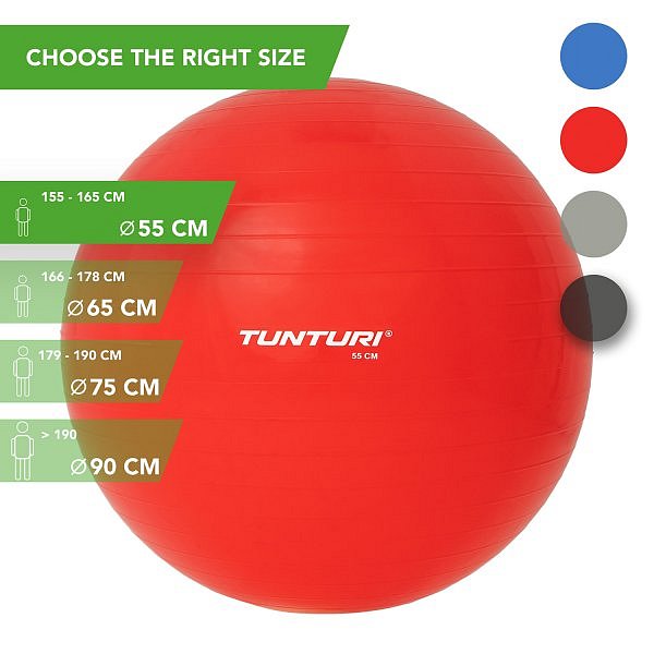 Gymnastický míč TUNTURI 55 cm červený