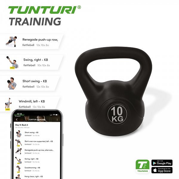 Kettlebell poplastovaný 10 kg TUNTURI