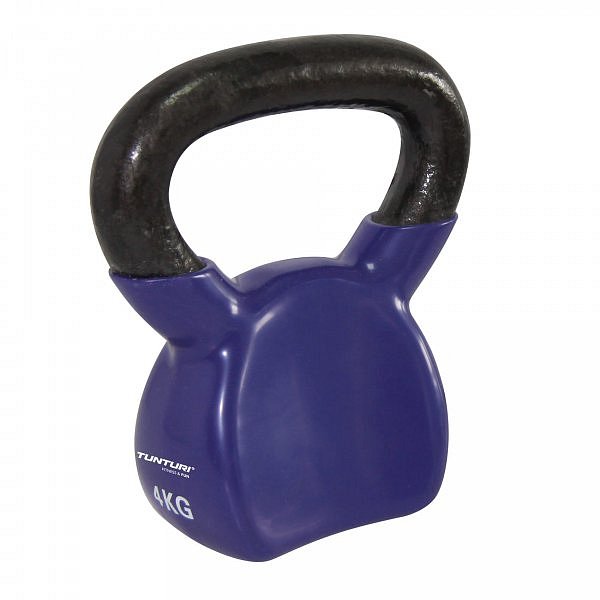 Kettlebell litinový ve vinylu TUNTURI 4 kg fialový