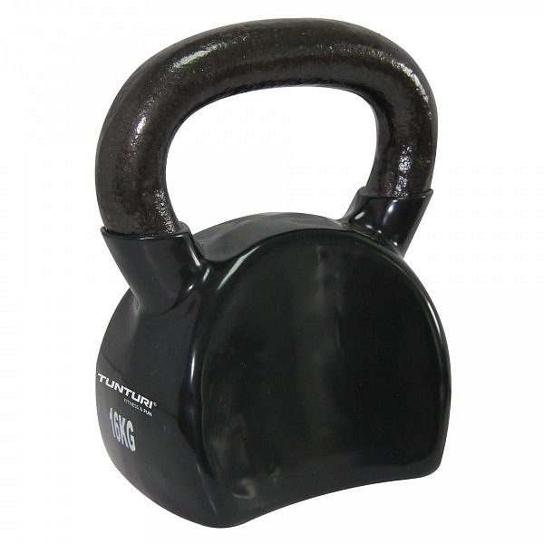 Kettlebell litinový ve vinylu TUNTURI 16 kg černý