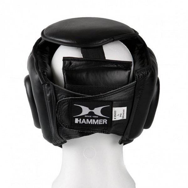 Boxerská helma HAMMER Protect kožená s mřížkou S černá