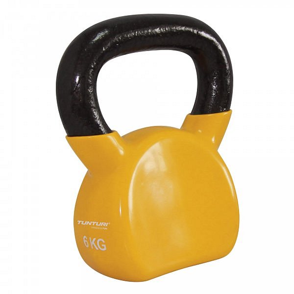 Kettlebell litinový ve vinylu TUNTURI 6 kg žlutý