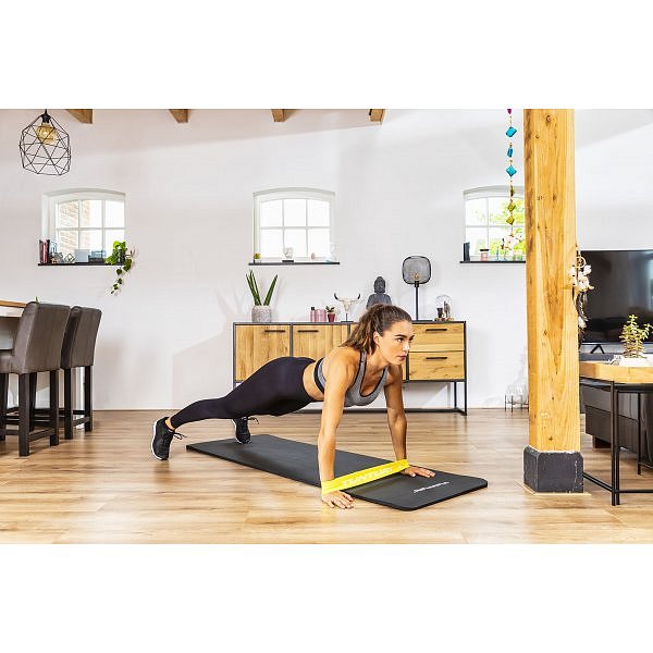 Odporová guma textilní TUNTURI Resistance Band - lehká žlutá