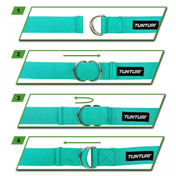 Popruh na jogu TUNTURI Yoga Straps 200 cm azurový