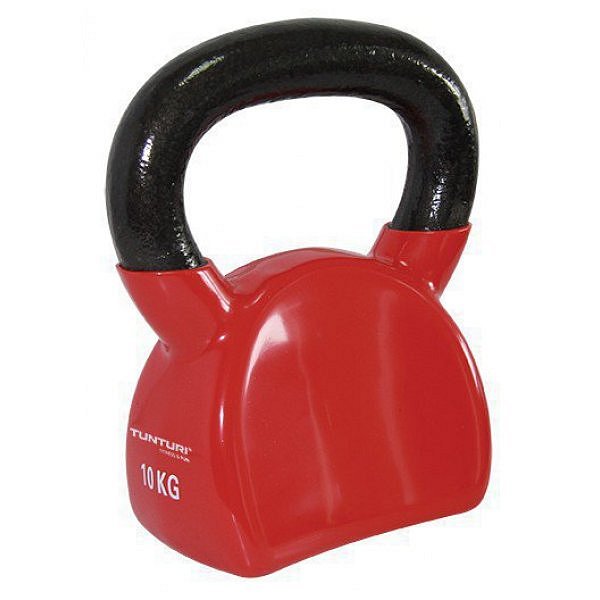 Kettlebell litinový ve vinylu TUNTURI 10 kg červený