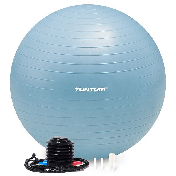 Gymnastický míč s pumpičkou TUNTURI zesílený 65 cm Světle modrý