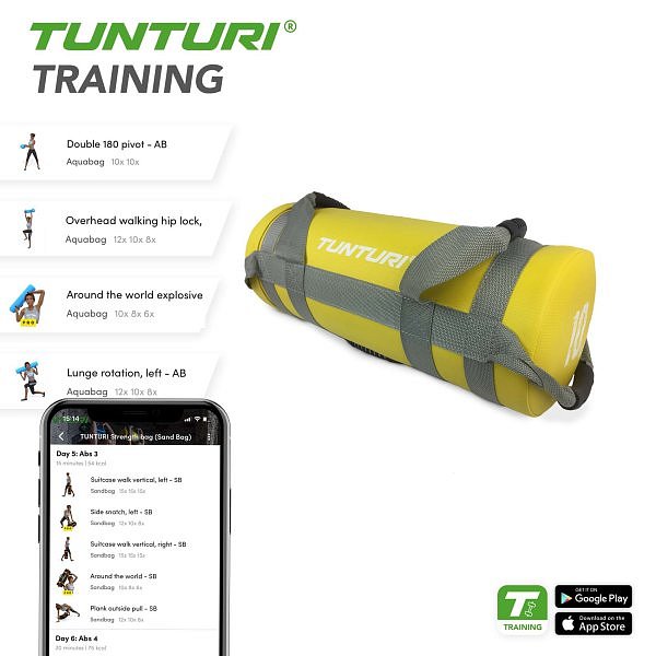 Posilovací vak 10 kg TUNTURI Strengthbag žlutý