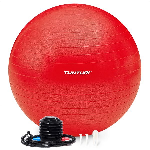 Gymnastický míč s pumpičkou TUNTURI zesílený 55 cm Červený