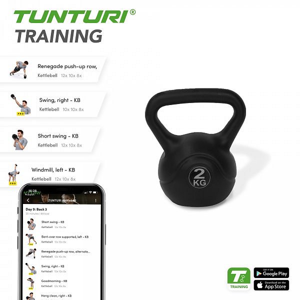 Kettlebell poplastovaný 2 kg TUNTURI