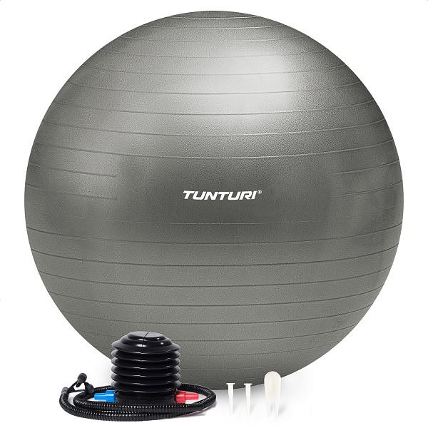 Gymnastický míč s pumpičkou TUNTURI zesílený 90 cm Stříbrný