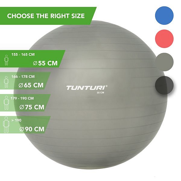 Gymnastický míč TUNTURI 90 cm stříbrný