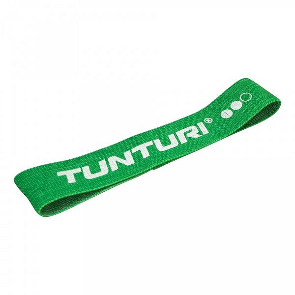 Odporová guma textilní TUNTURI Resistance Band - střední zelená
