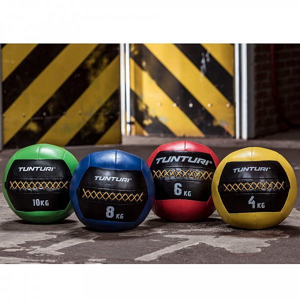 Míč pro funkční trénink TUNTURI Wall Ball - modrý 8 kg