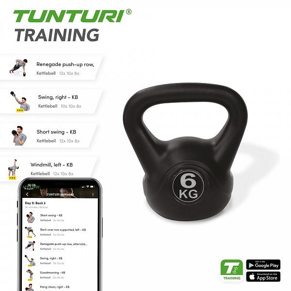 Kettlebell poplastovaný 6 kg TUNTURI