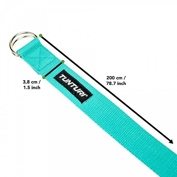 Popruh na jogu TUNTURI Yoga Straps 200 cm azurový