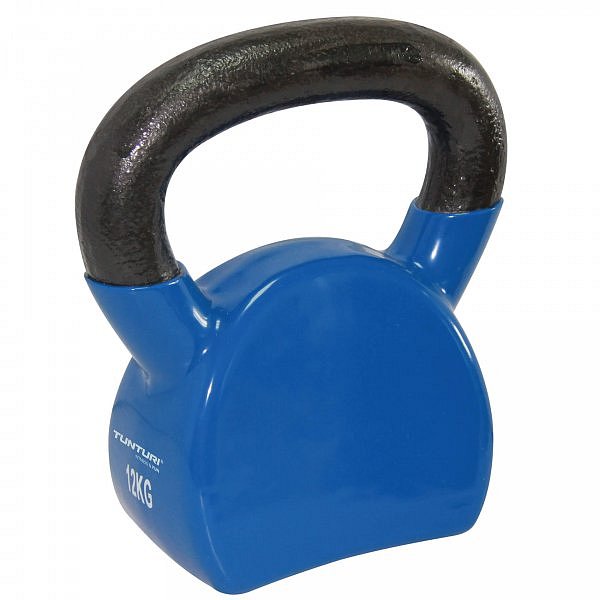 Kettlebell litinový ve vinylu TUNTURI 12 kg modrý