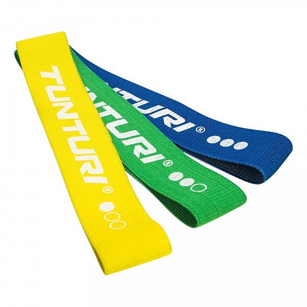 Odporová guma textilní TUNTURI Resistance Band - střední zelená