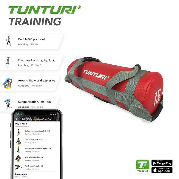 Posilovací vak 15 kg TUNTURI Strengthbag červený